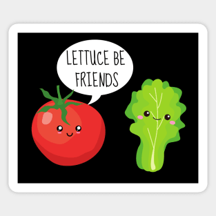 Lettuce Be Friends Funny Tomato And Lettuce Sticker